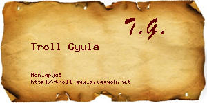 Troll Gyula névjegykártya